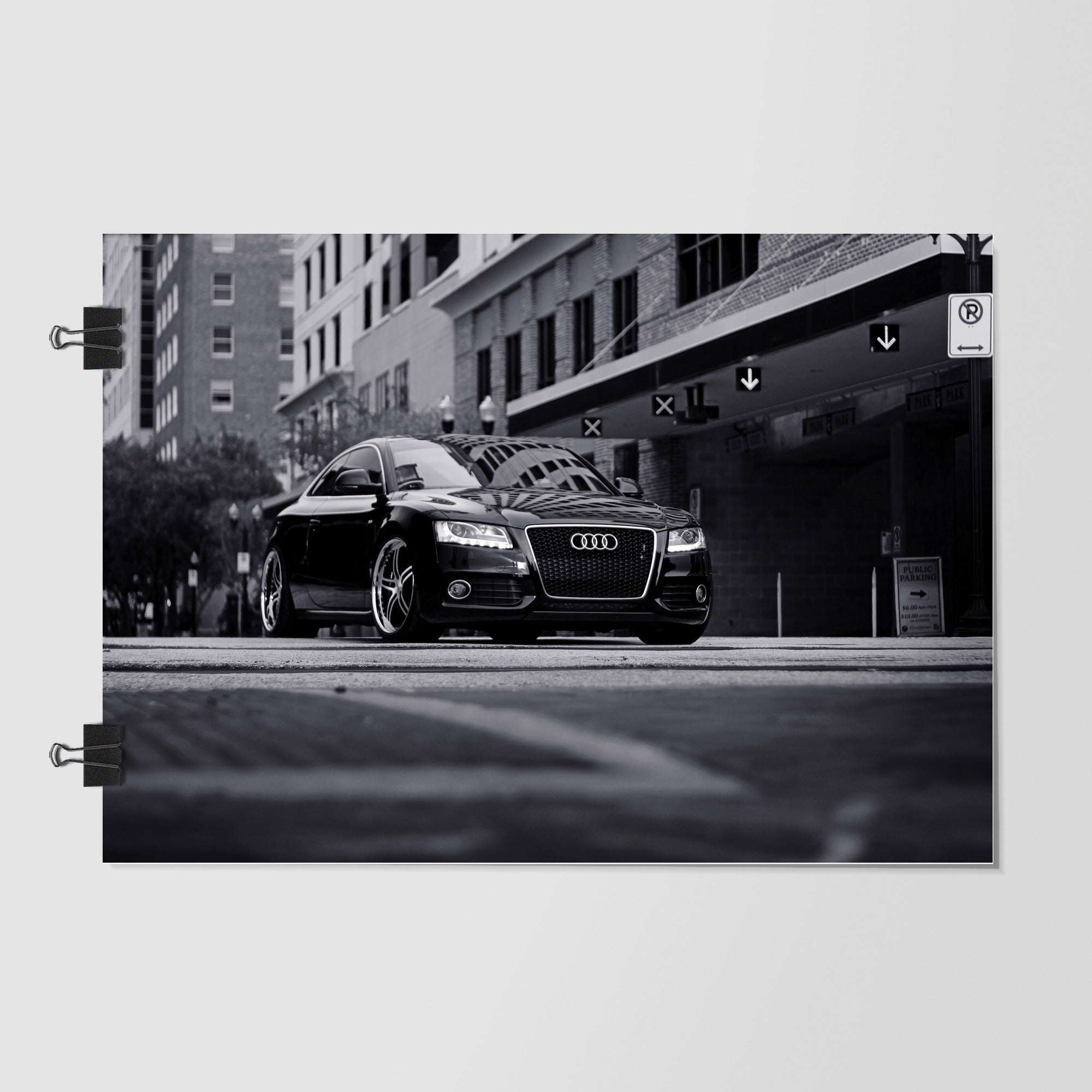 Audi Black Sports Car Rear Angle by Decalz