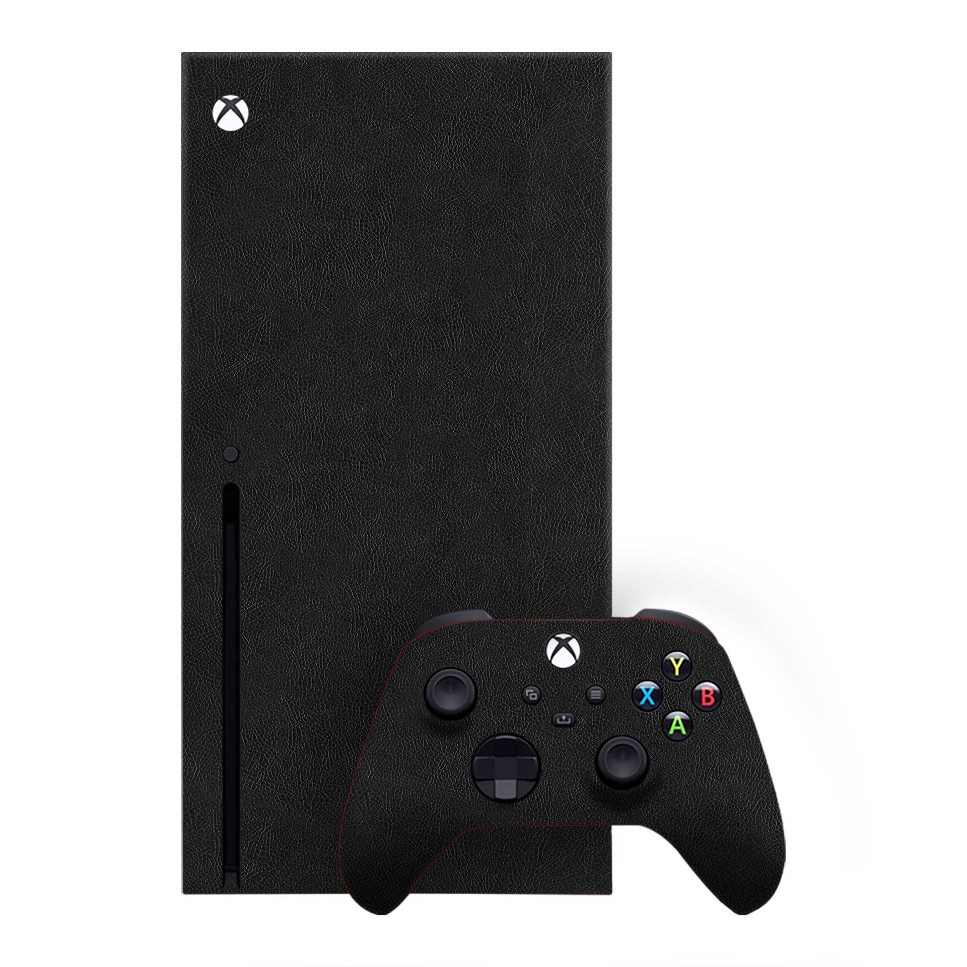 Black Leather Xbox One X Skins & Wraps