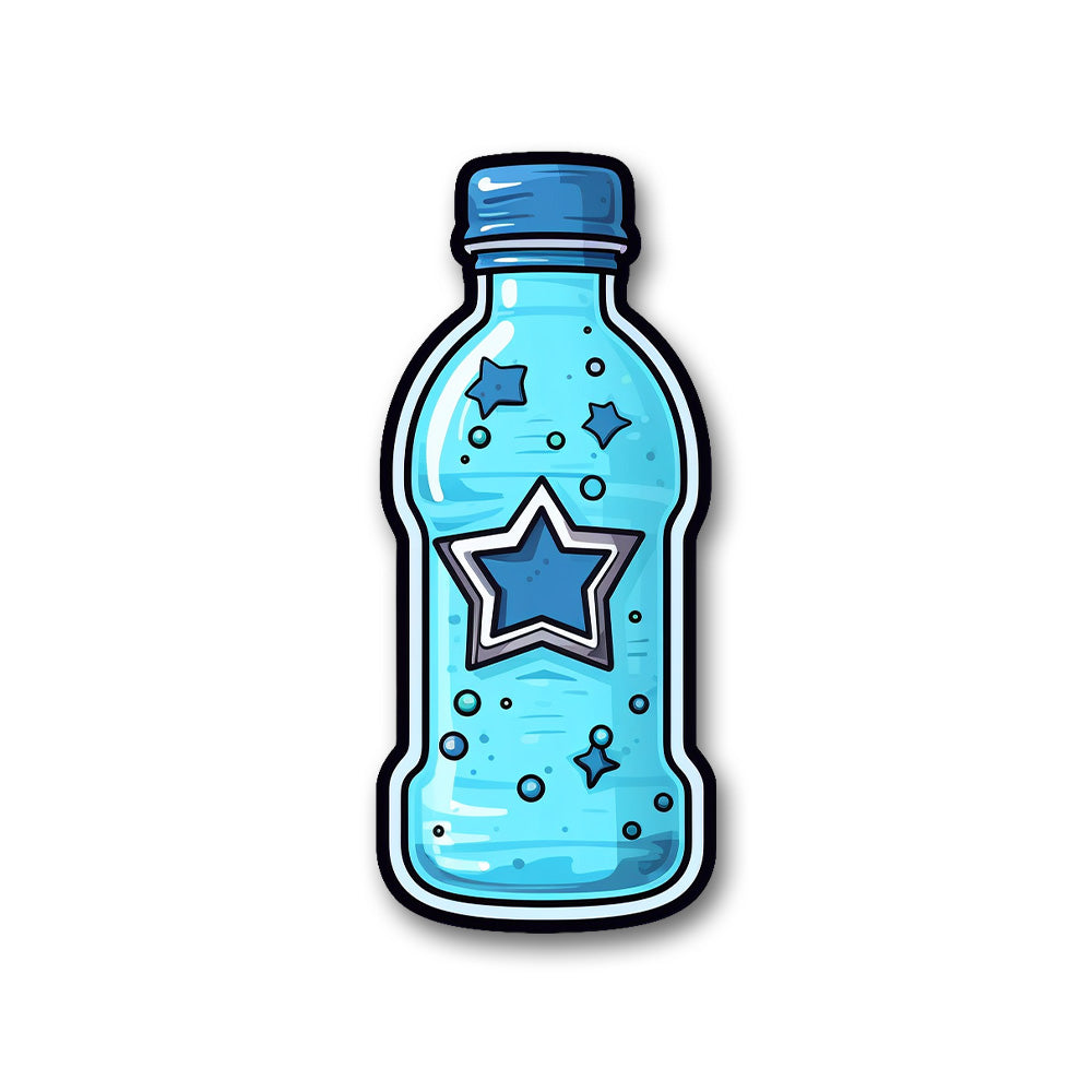Blue Water Bottle With Stars Sticker