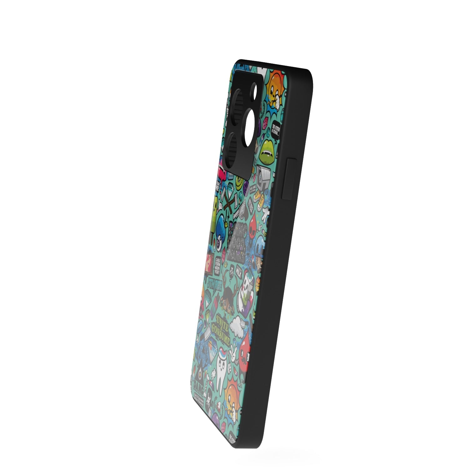 Bluesketch printed metal phone case - side view