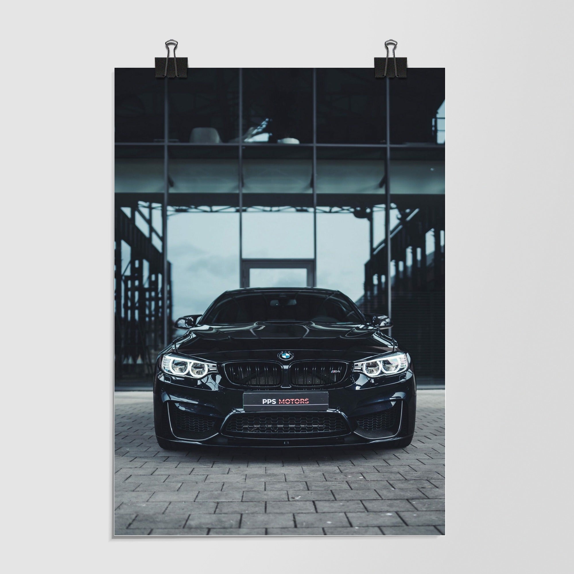 Bmw Dark Green Luxury Coupe Dramatic Lighting by Decalz