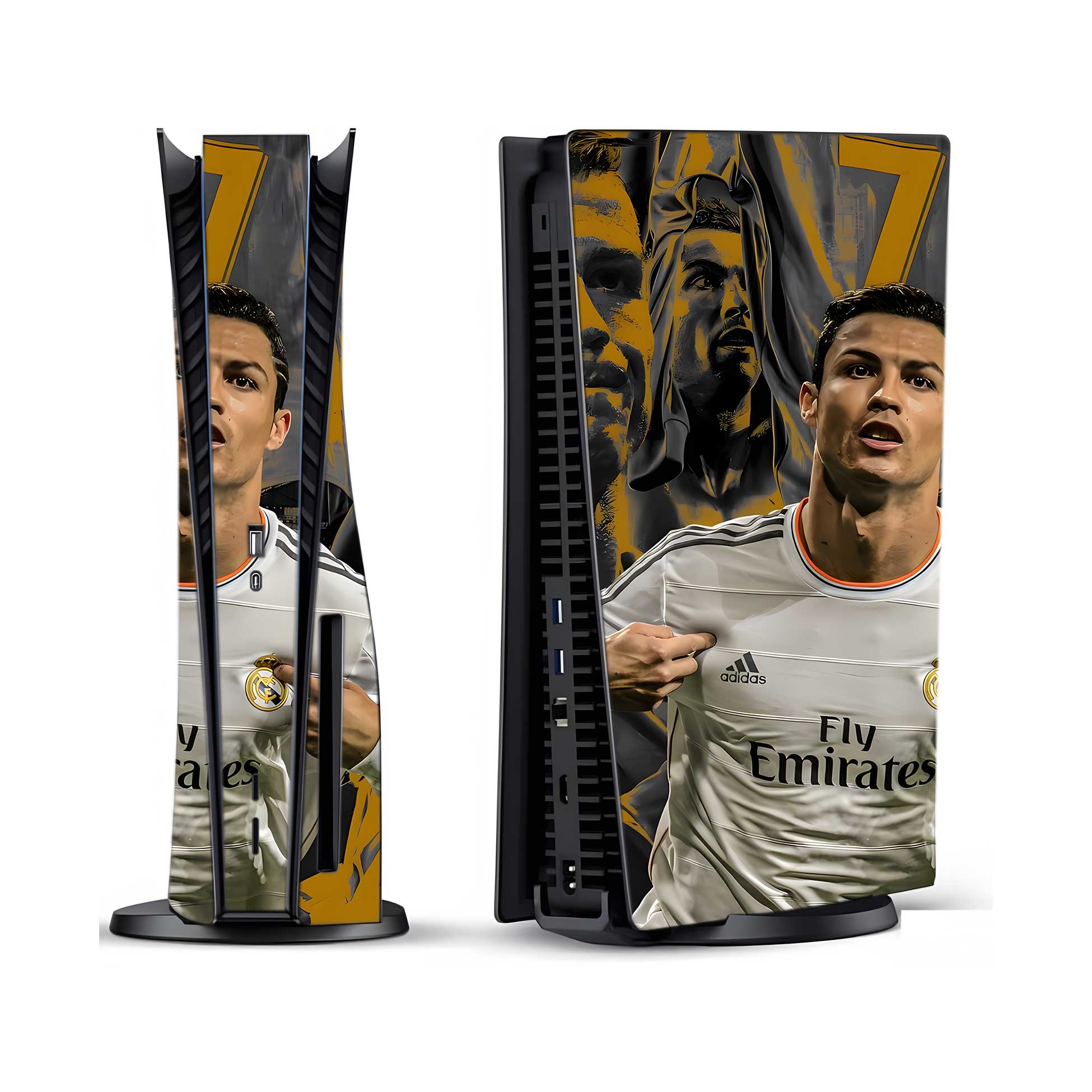 CR7 White Art PlayStation 5 Fat Skins & Wraps
