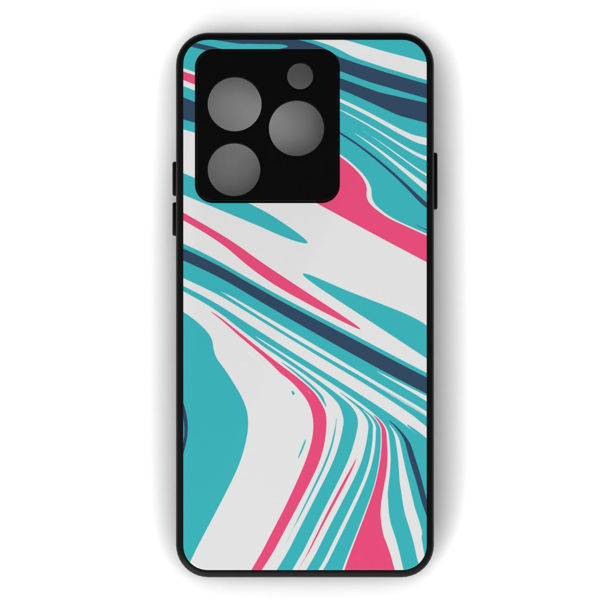 Candy Cat printed metal phone case - flat back view