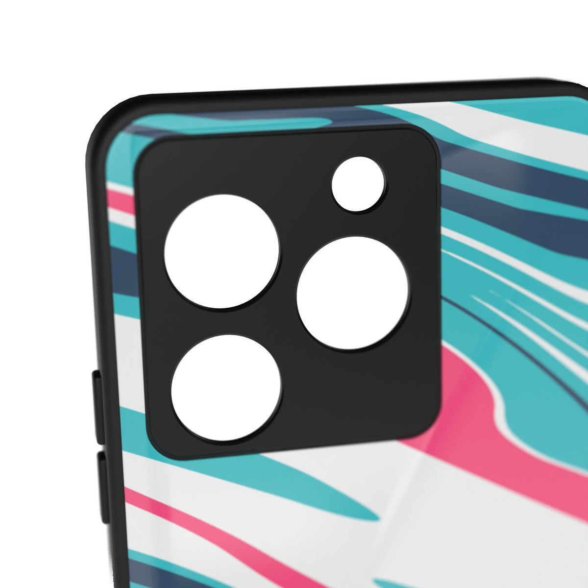 Candy Cat printed metal phone case - camera close-up