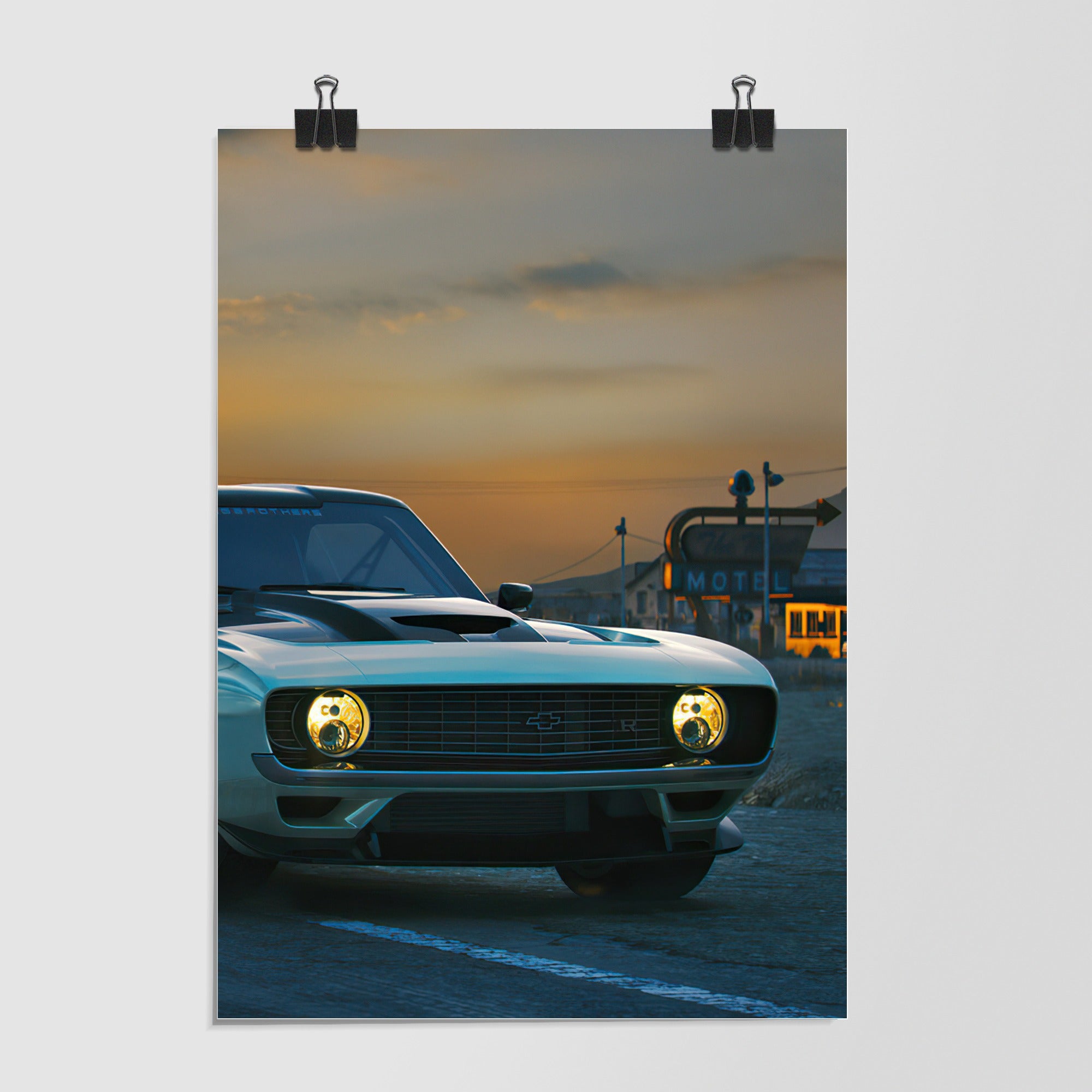 Chevrolet Camaro 1969 Black Dramatic Lighting by Decalz