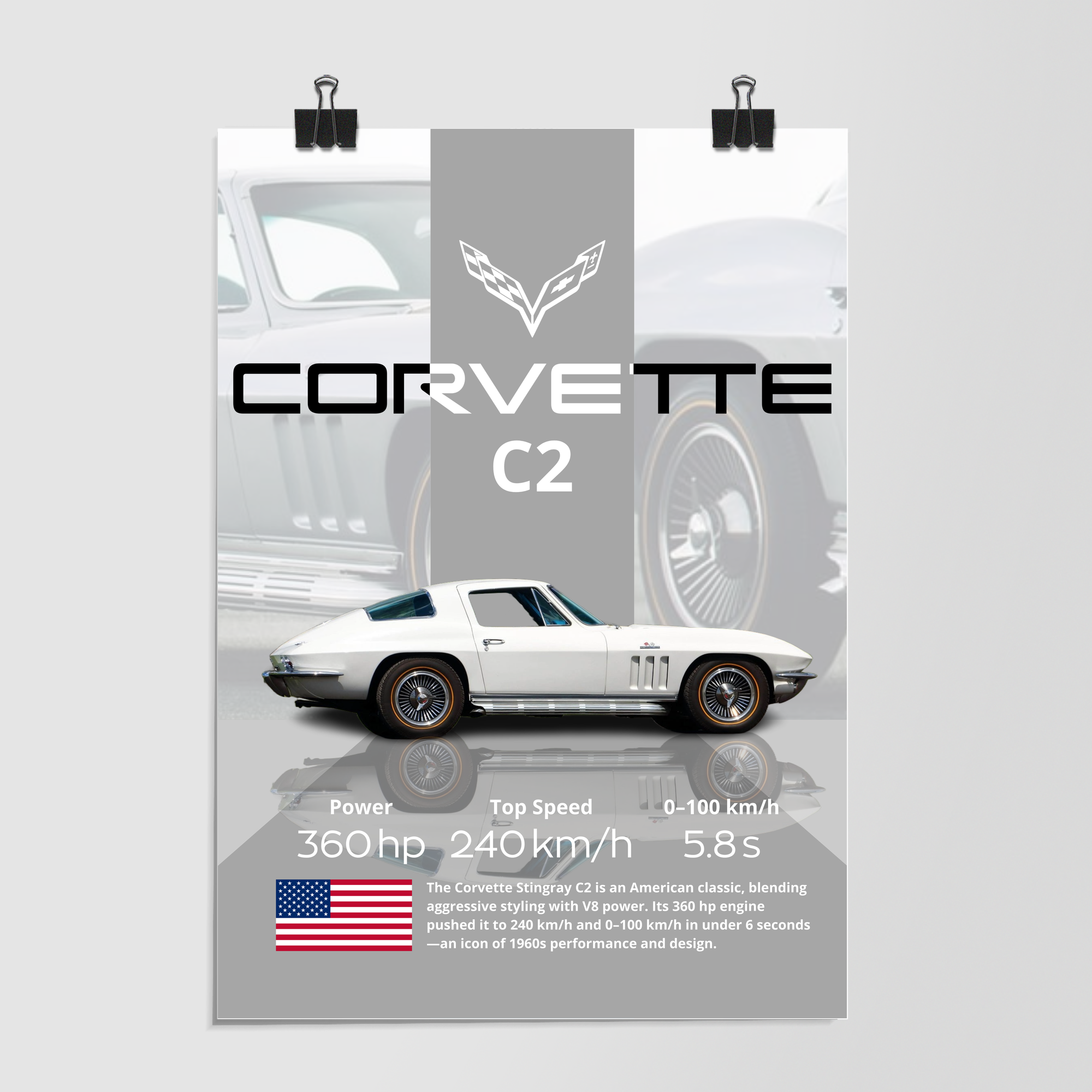 Chevrolet Corvette C2 Stingray Beige by Decalz