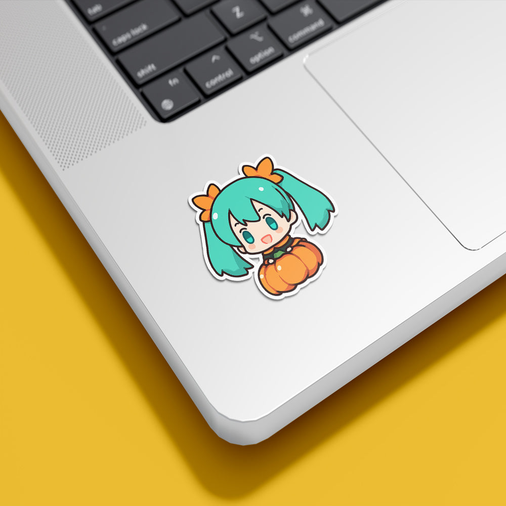 Chibi Hatsune Miku Pumpkin Halloween Sticker