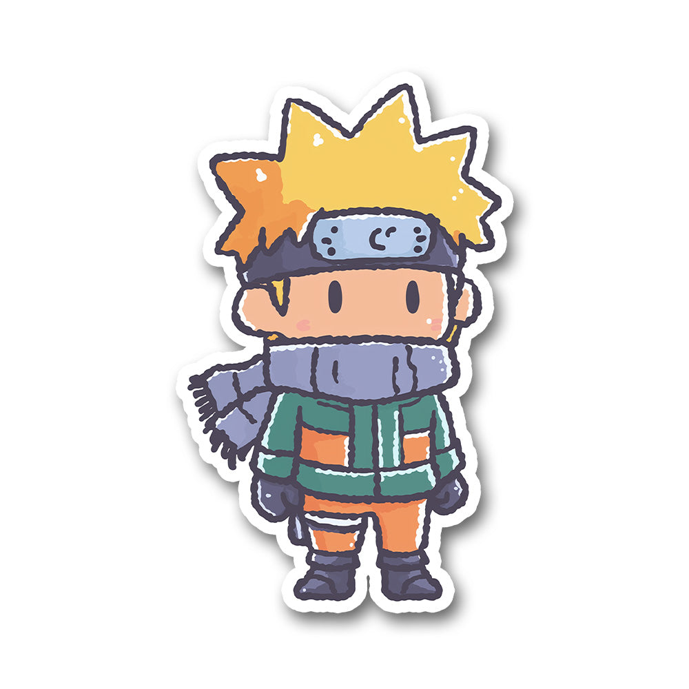 Chibi Naruto Winter Scarf Sticker
