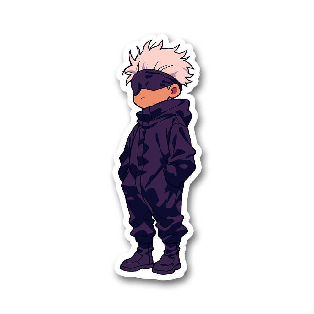Chibi Satoru Gojo Dark Hoodie Sticker