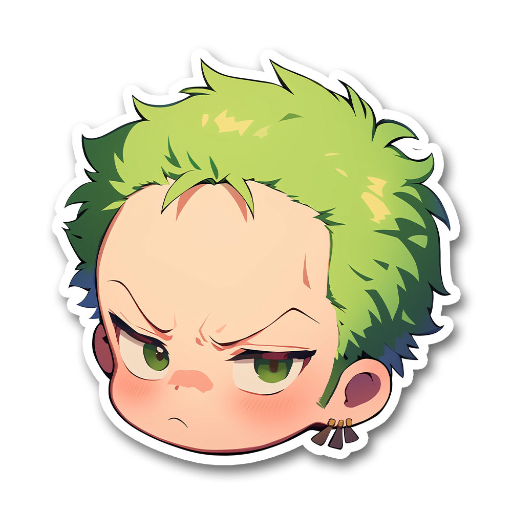Chibi Zoro Head One Piece Sticker
