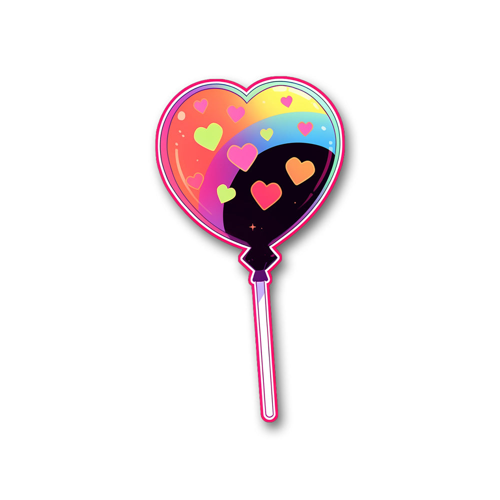 Colorful Heart Lollipop Sticker