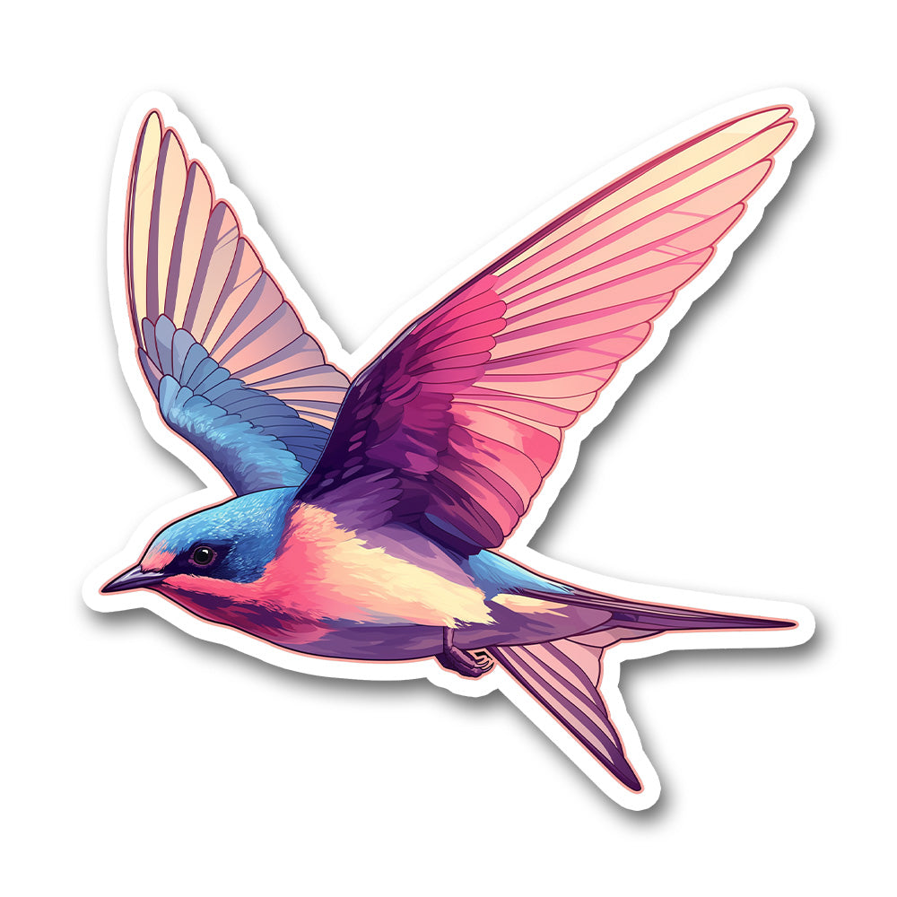 Colorful Swallow Bird Flying Sticker