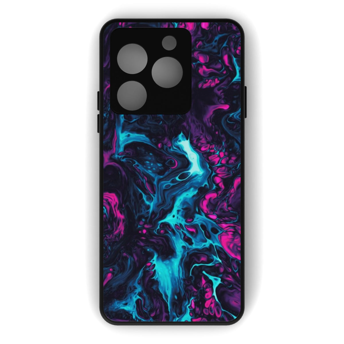 Comic Inferno printed metal phone case - flat back view