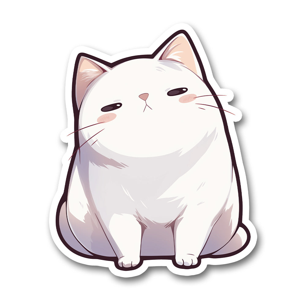 Cool White Cat Sticker
