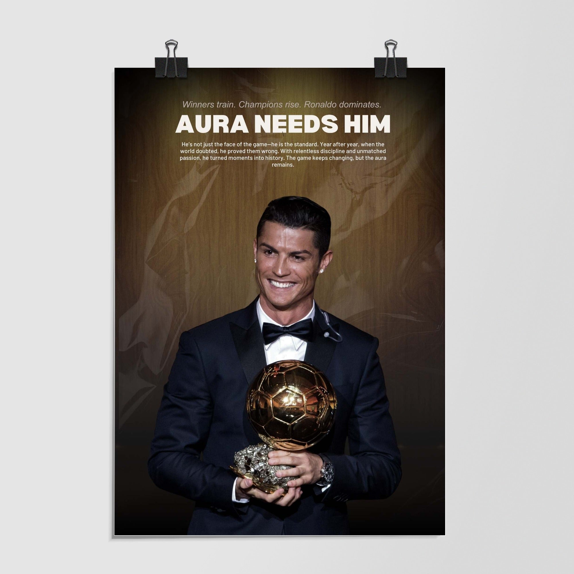 Cristiano Ronaldo Aura Needs Him Quote Black by Decalz