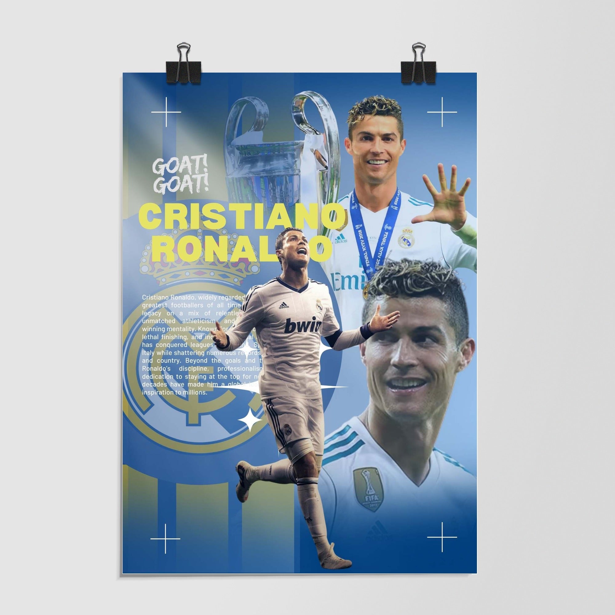 Cristiano Ronaldo Blue Portrait by Decalz