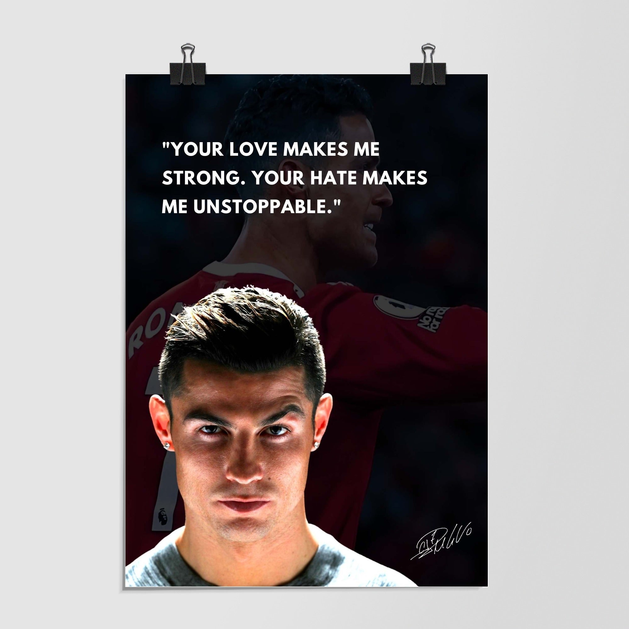 Cristiano Ronaldo Love Hate Quote Black by Decalz