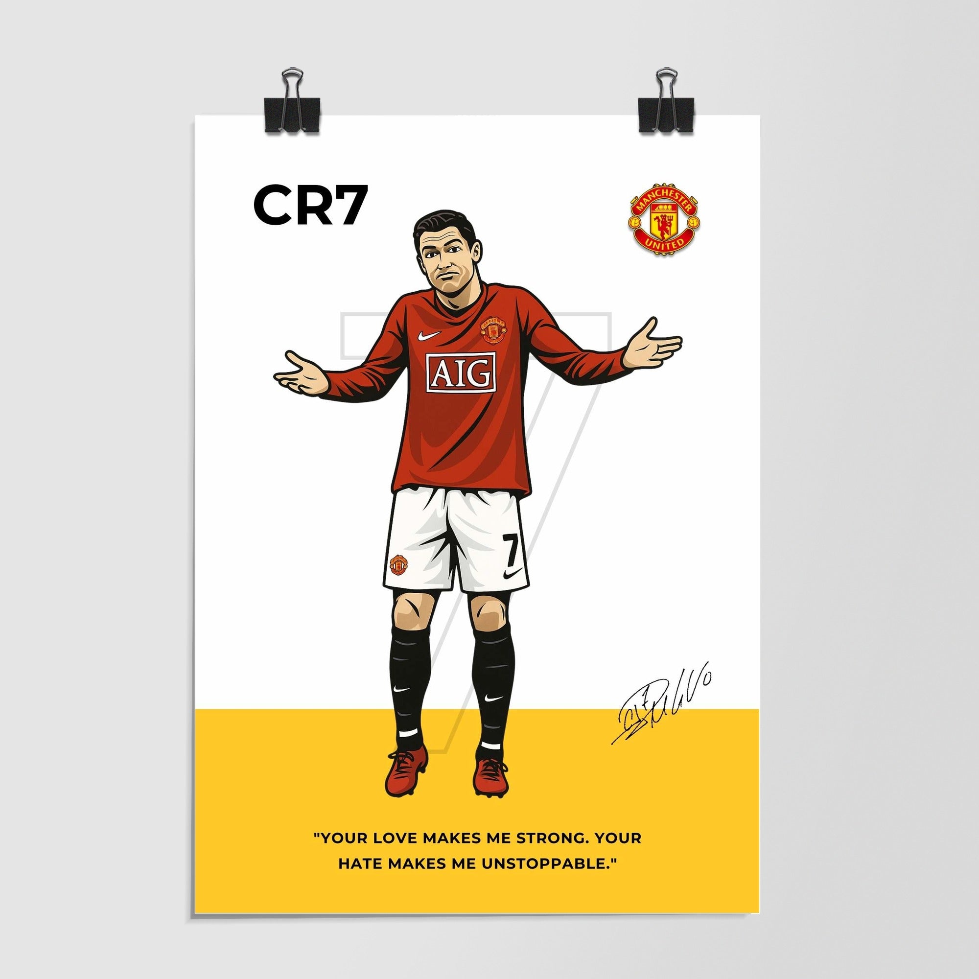 Cristiano Ronaldo Love Hate Quote White by Decalz