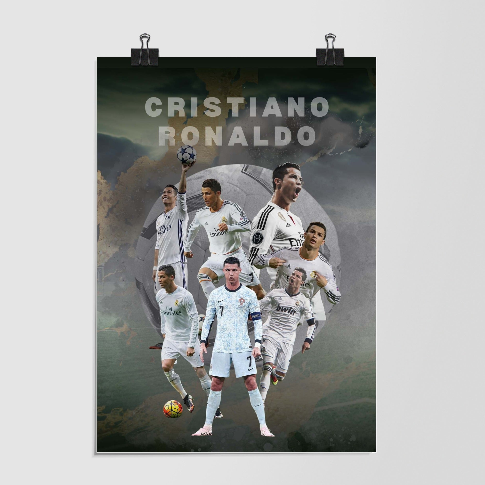 Cristiano Ronaldo Portrait Black Dramatic Lighting by Decalz