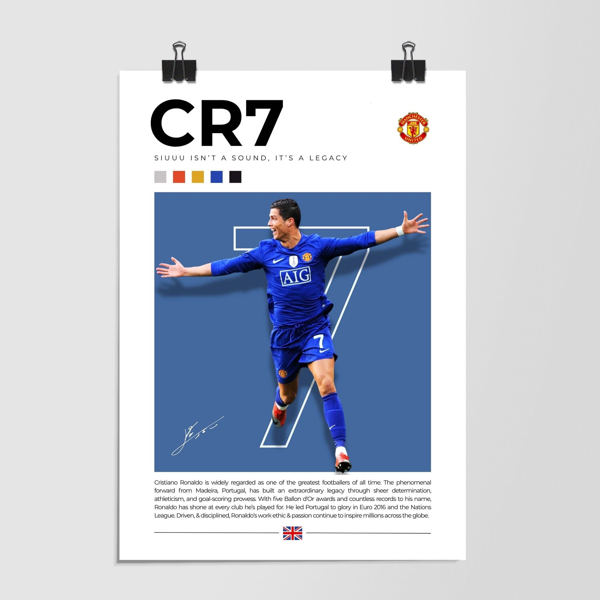 Cristiano Ronaldo Siuuu Legacy Bio White Dramatic Lighting by Decalz