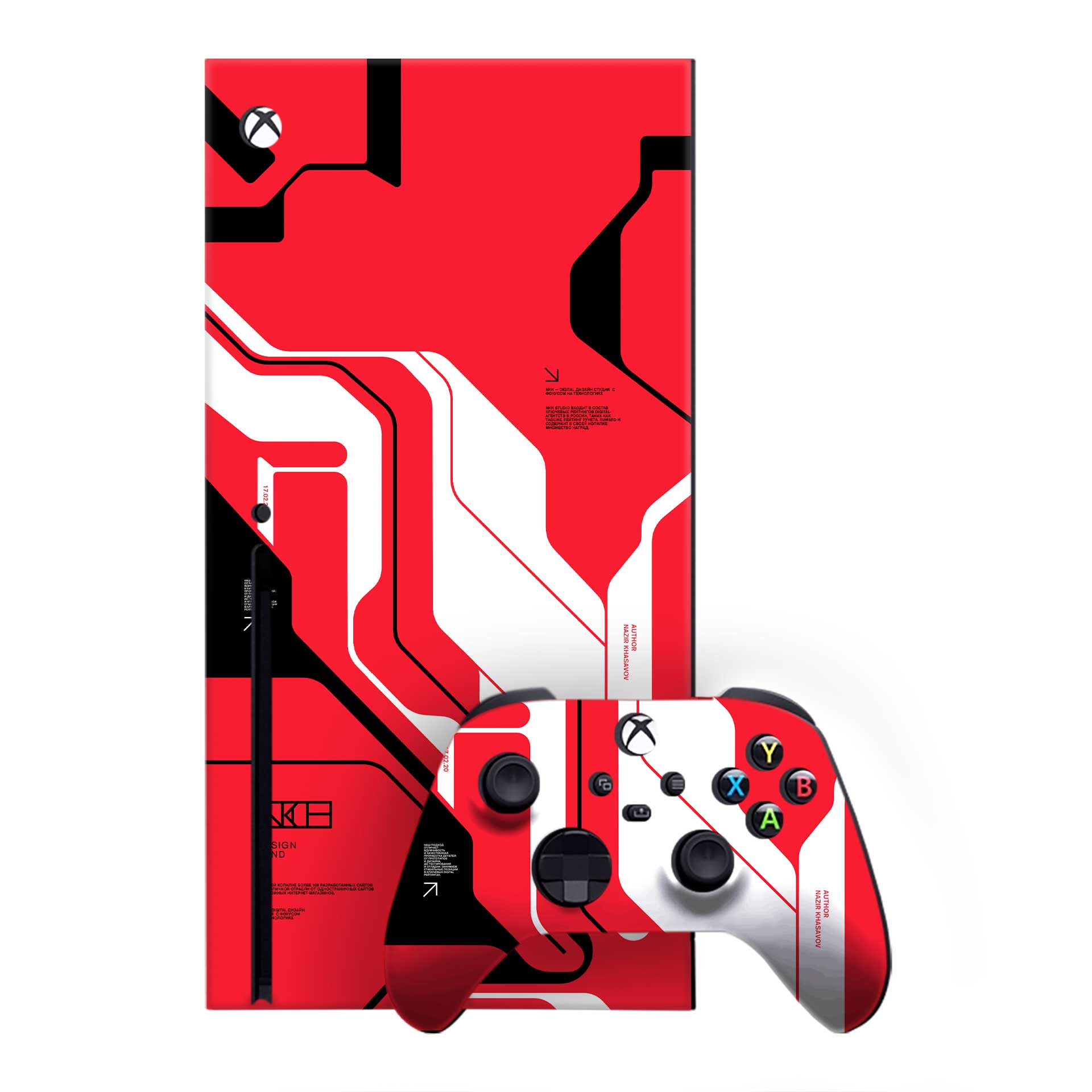 Cyber Red Xbox One X Skins & Wraps