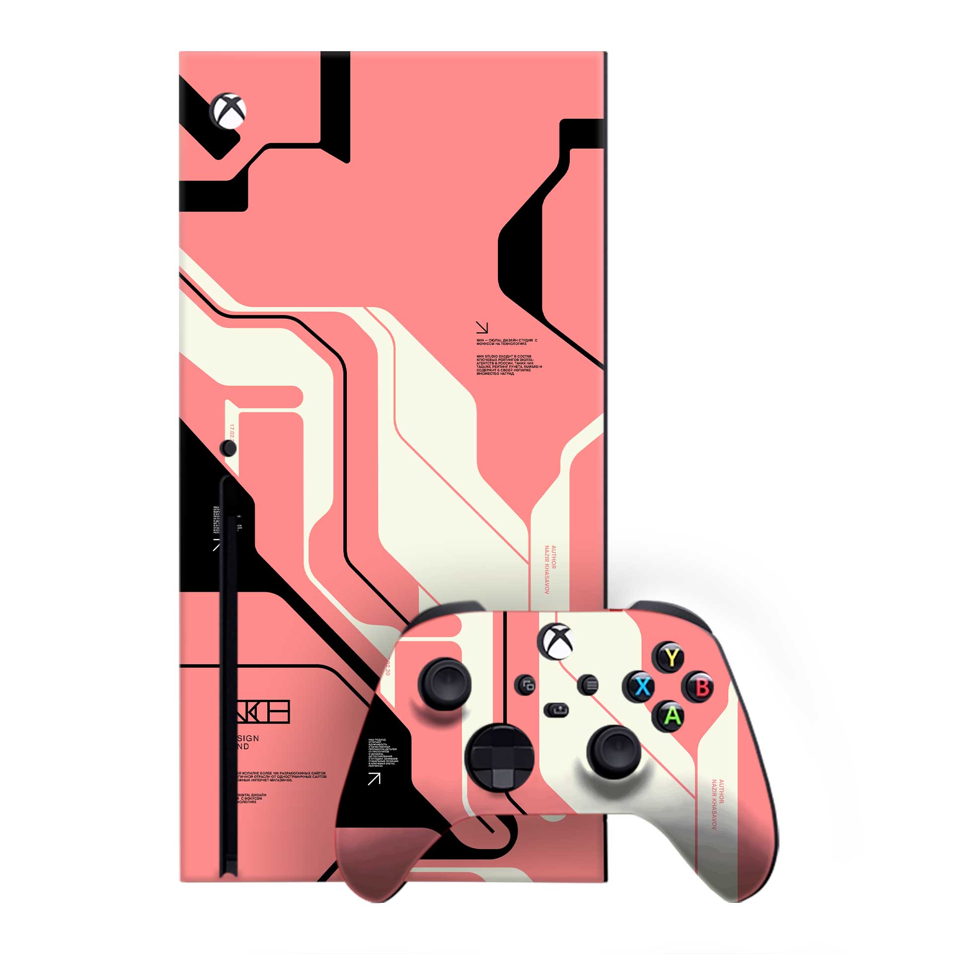Cyber pink Xbox One X Skins & Wraps