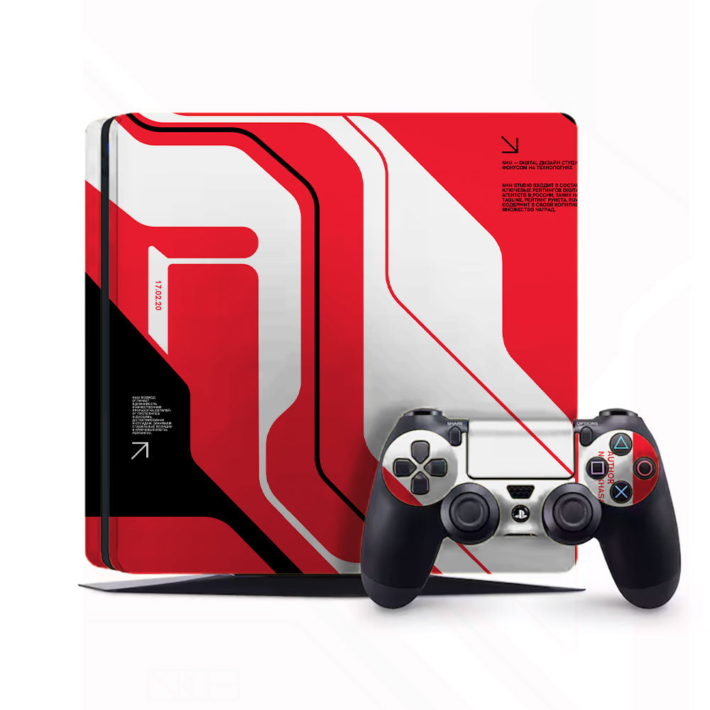 Cyber Red PlayStation 4 Slim Skins & Wraps