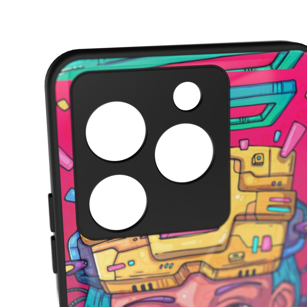 Cyberguy printed metal phone case - camera close-up