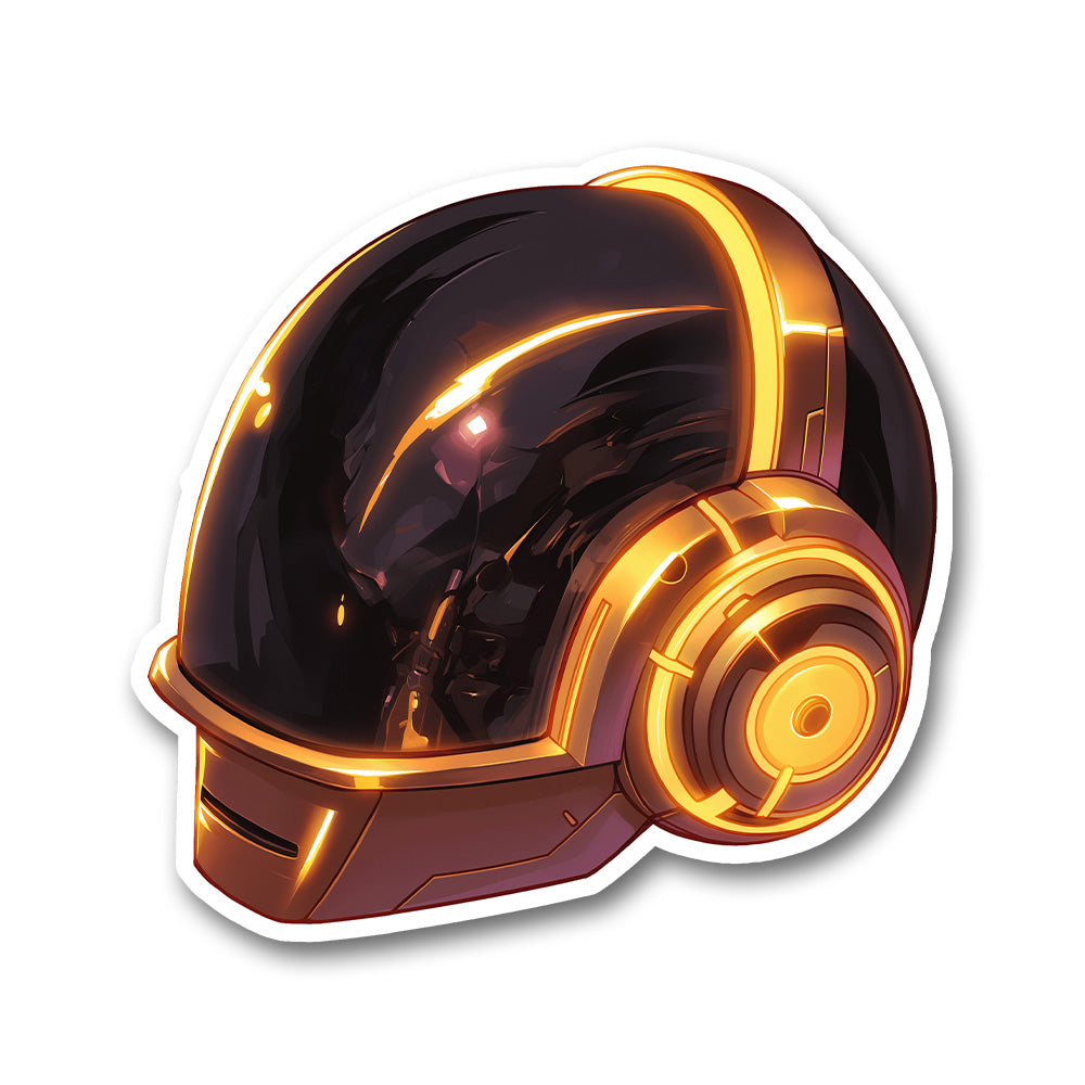 Daft Punk Gold Helmet Sticker
