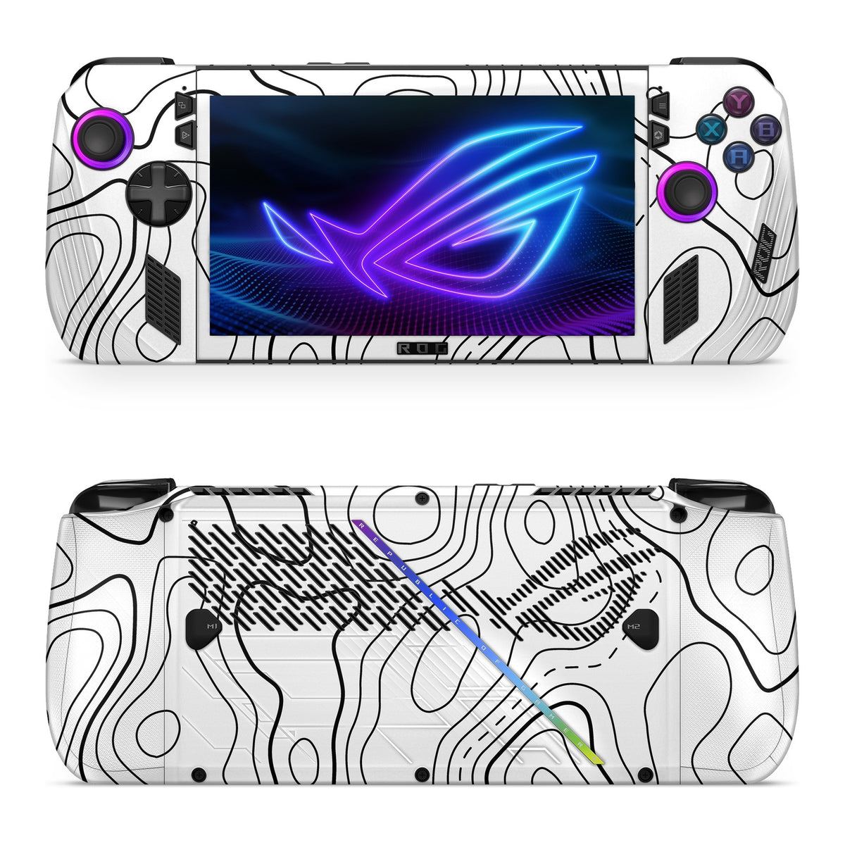 Damascus White Asus ROG Xbox Ally X skin by Decalz