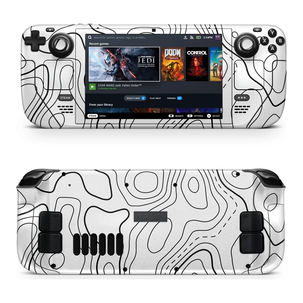 Damascus White Steam Deck skin by Decalz