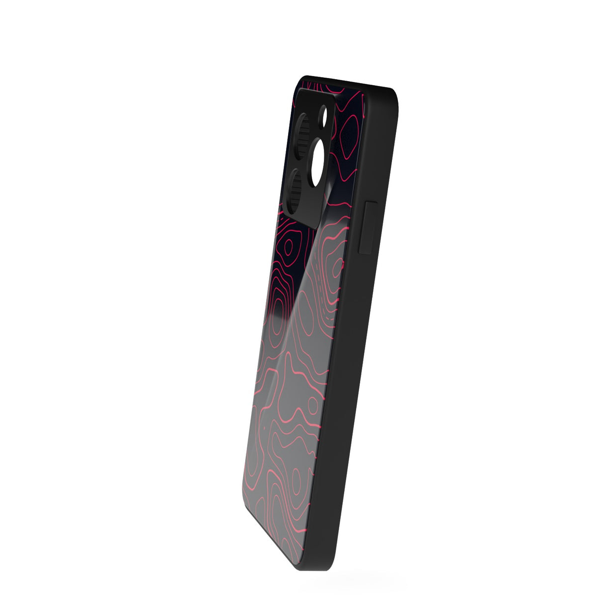 Damascus printed metal phone case - side view