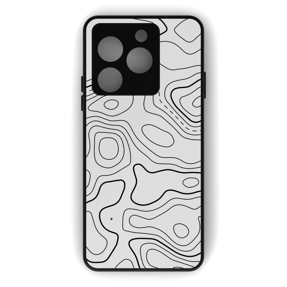 Damascus White printed metal phone case - flat back view
