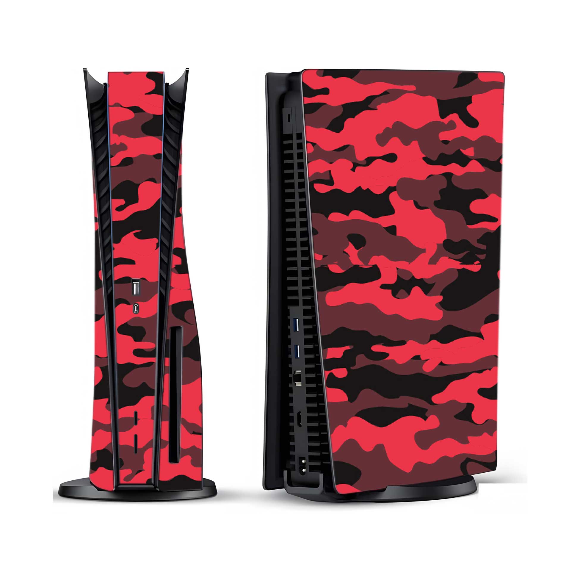 Dark Red Camo PlayStation 5 Fat Skins & Wraps
