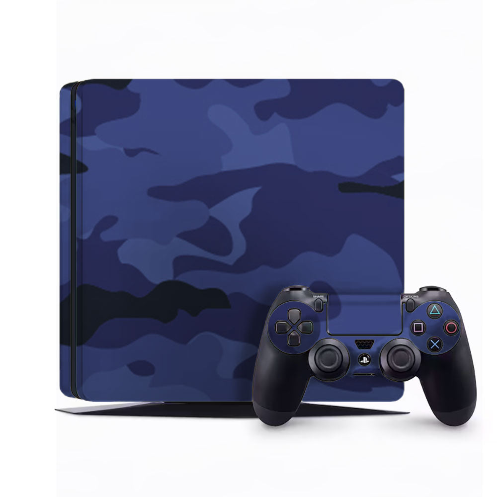 Dark Blue Camo PlayStation 4 Slim Skins & Wraps