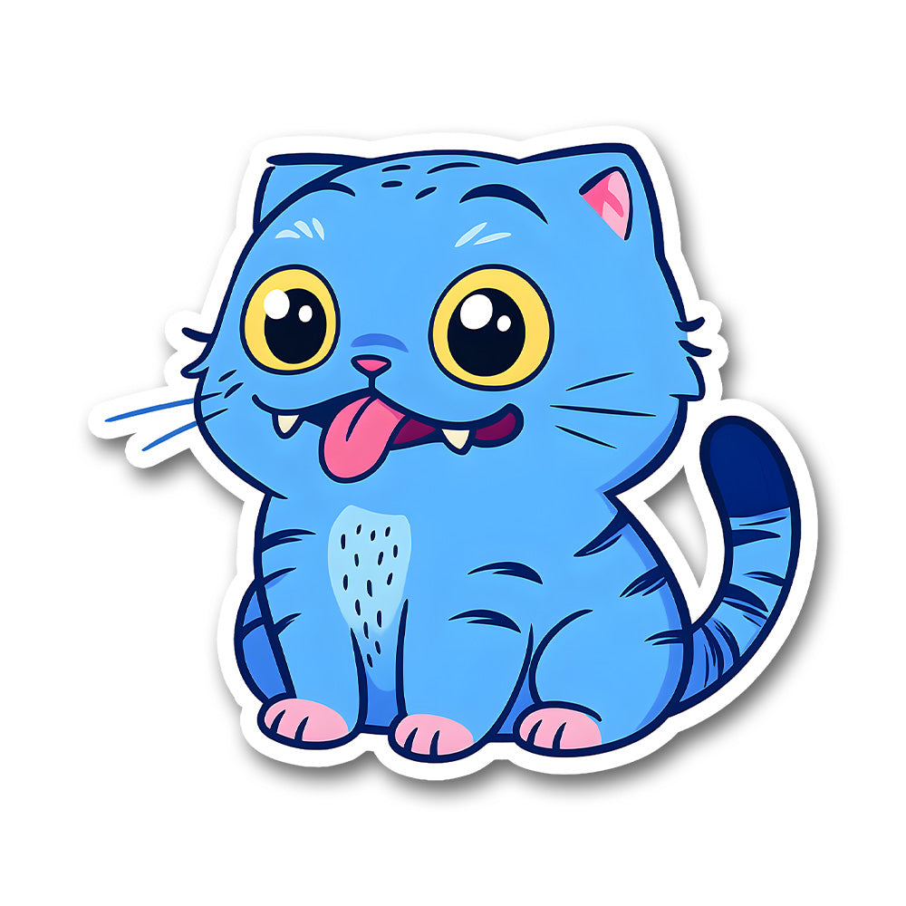 Derpy Tiger Tongue Out Kawaii Sticker