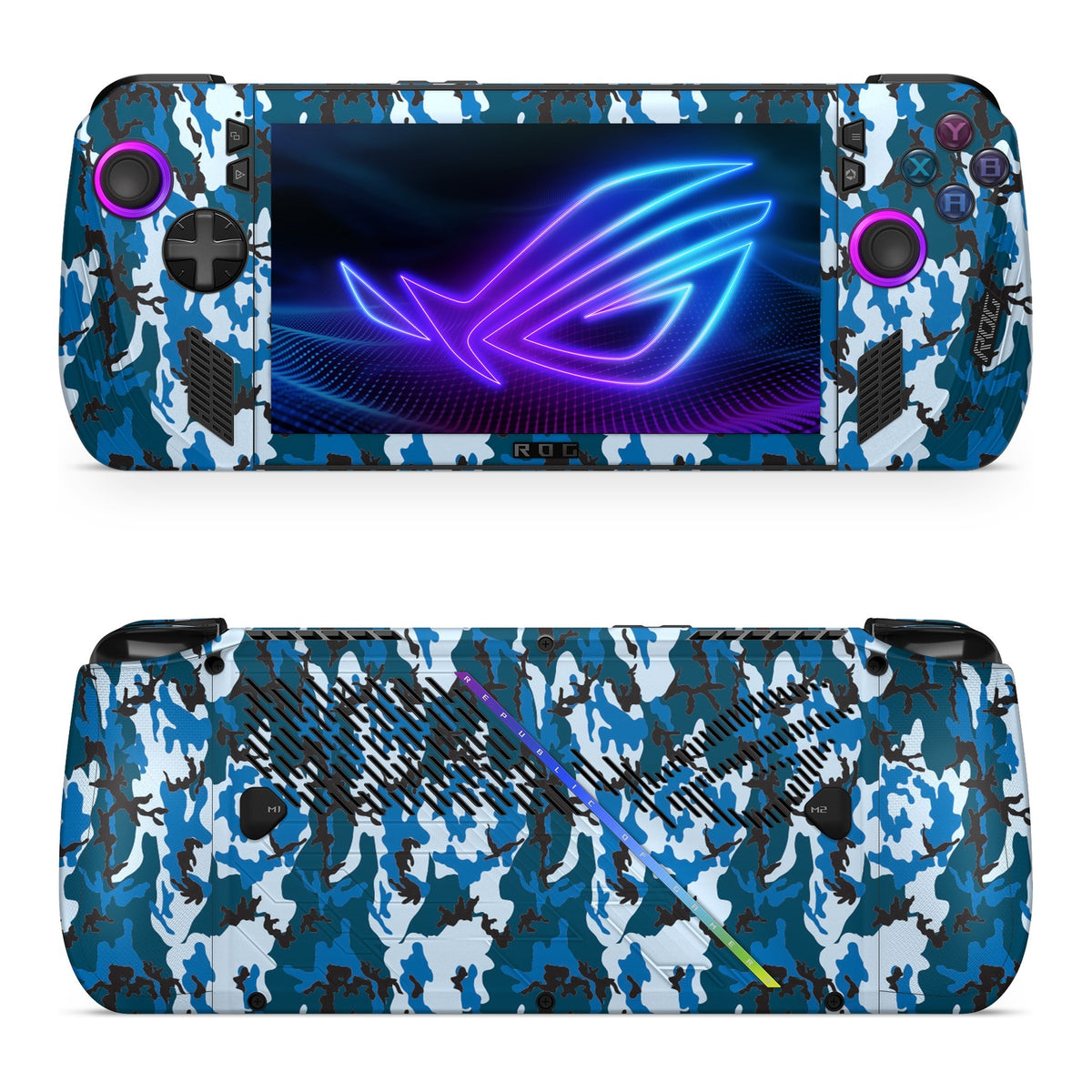 Digi Blue Camo Asus ROG Xbox Ally X skin by Decalz