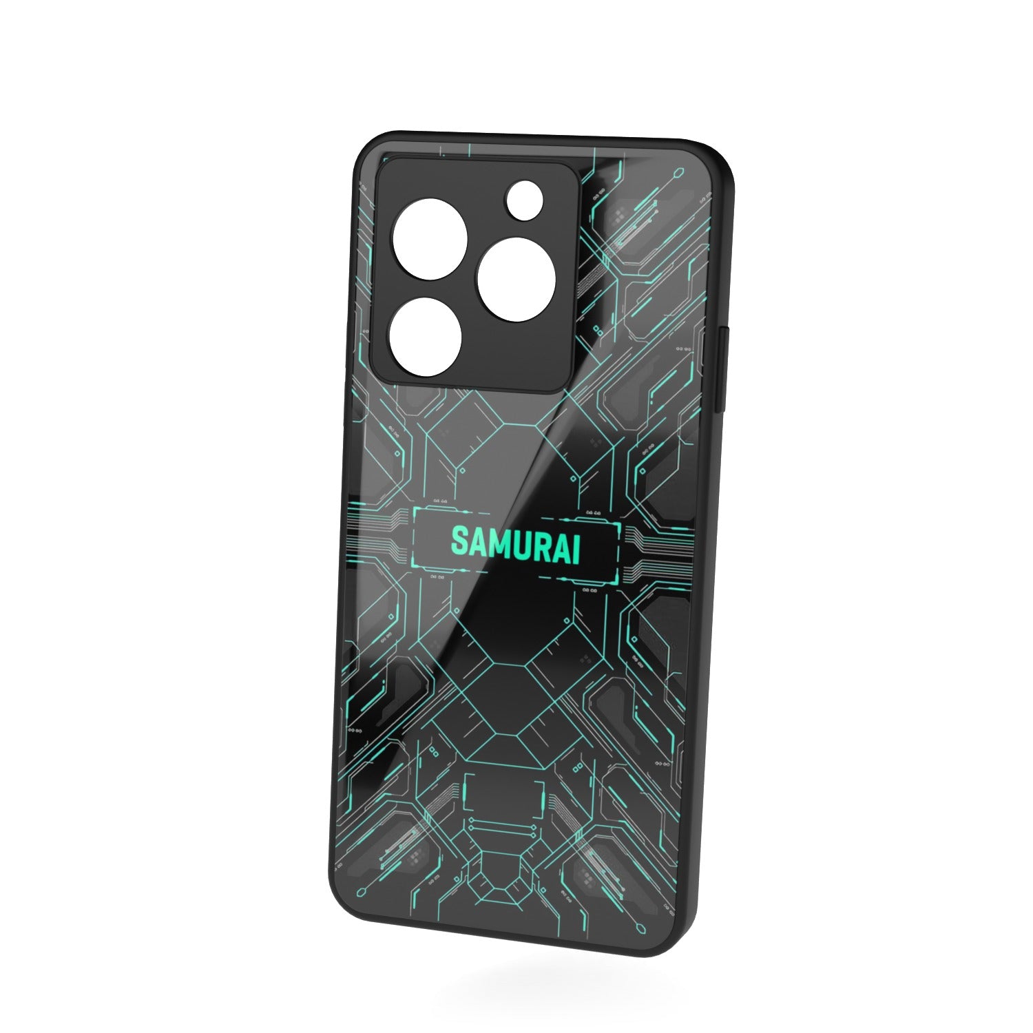 Digital Dojo printed metal phone case - floating back view