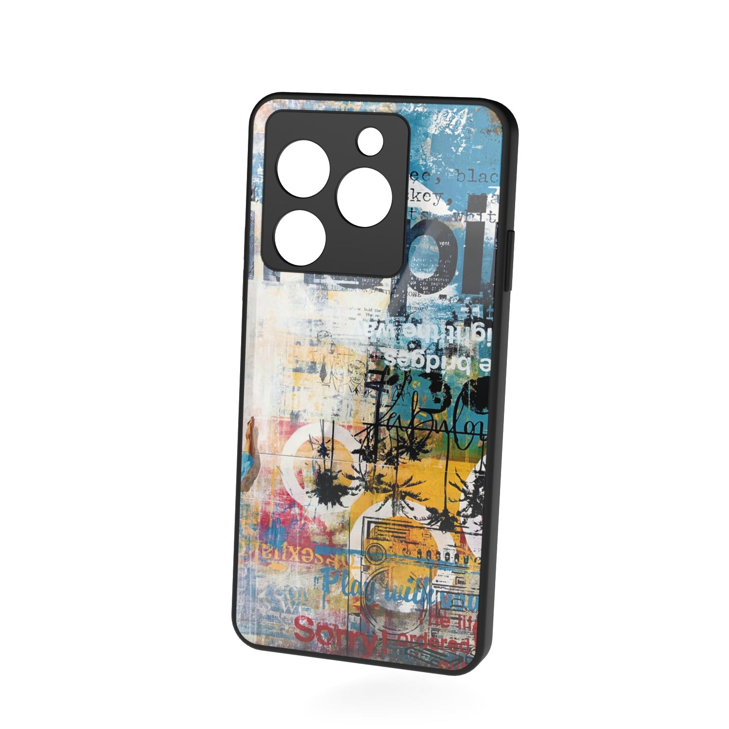 Fade printed metal phone case - floating back view