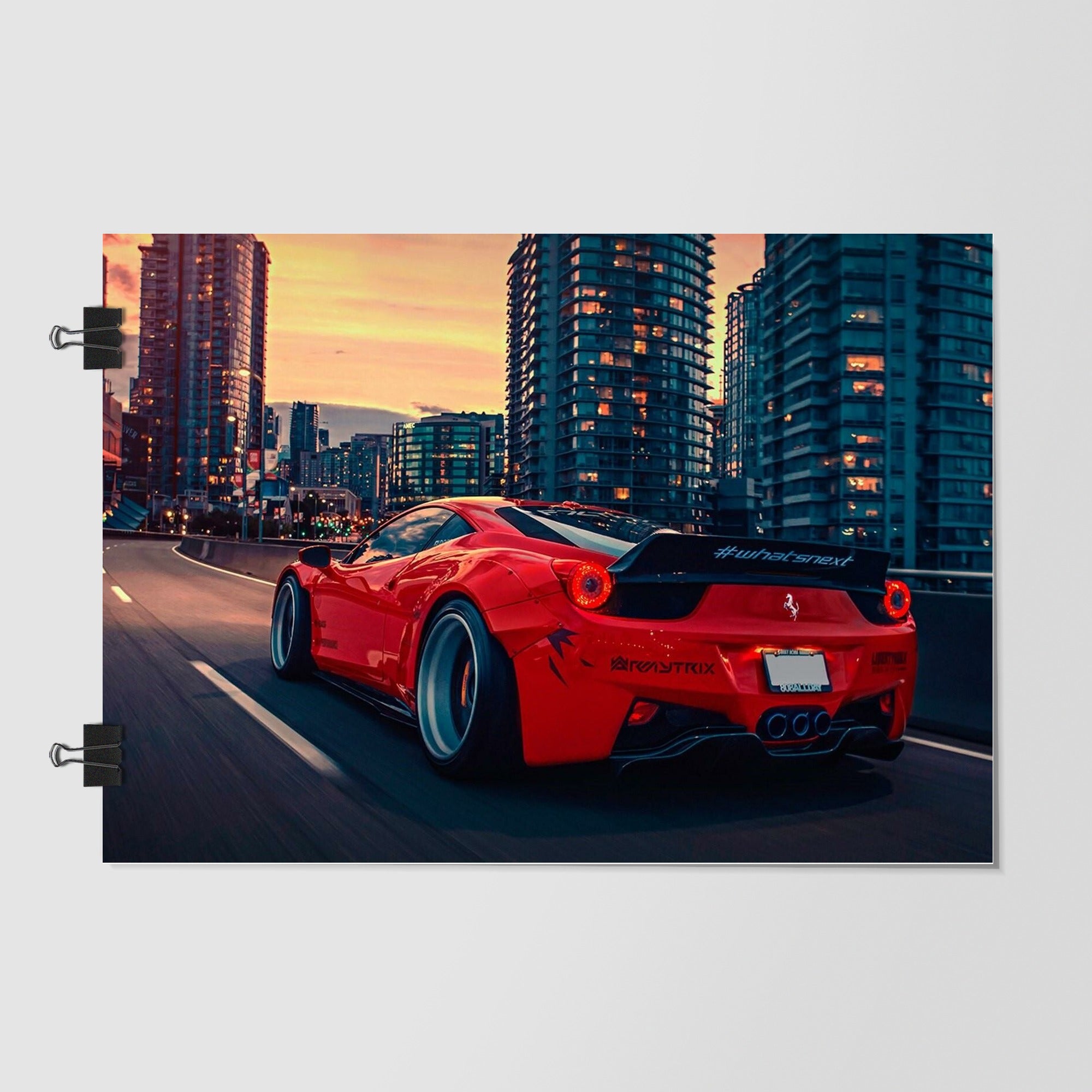 Ferrari Black Supercar Dramatic Lighting by Decalz