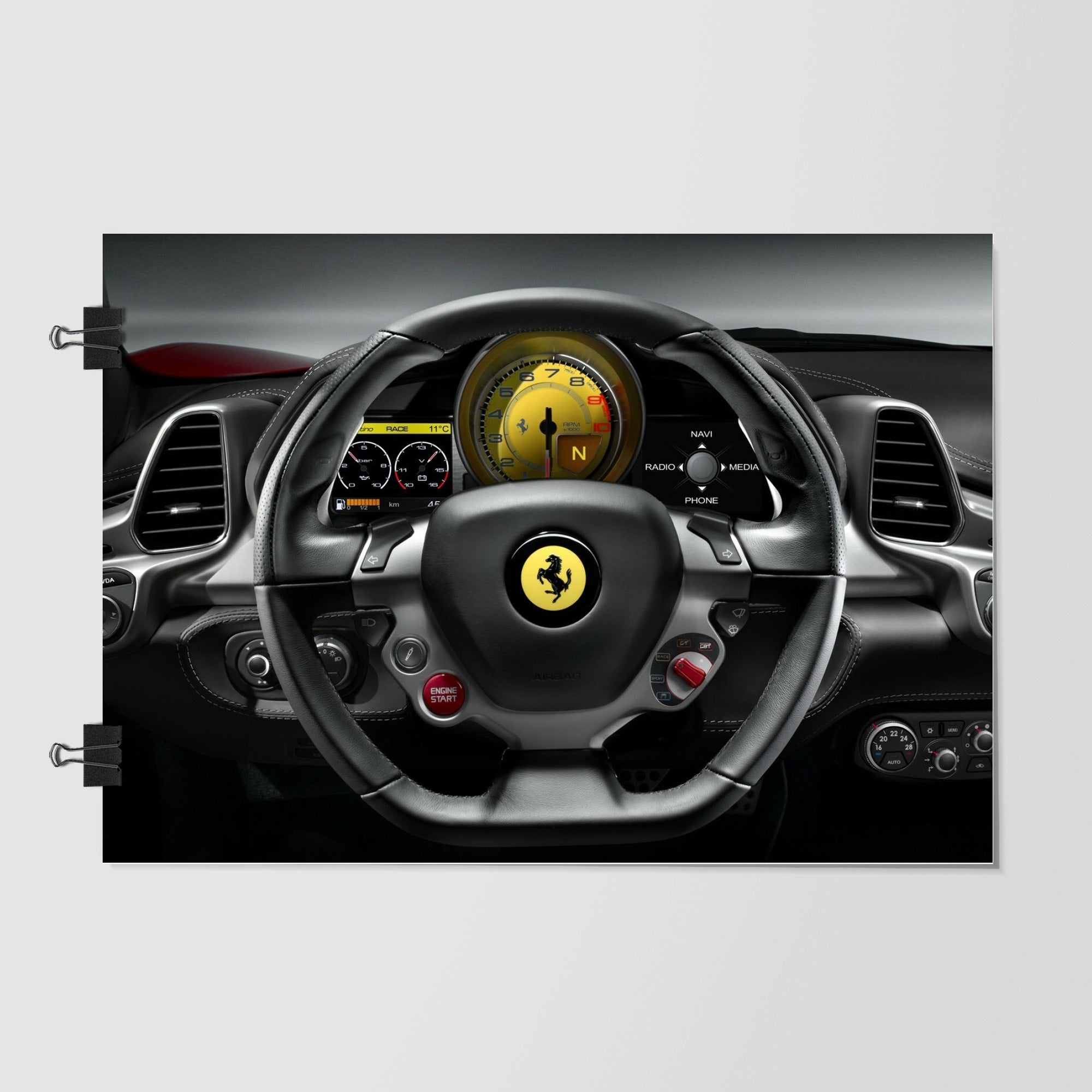 Ferrari Black Supercar Sunset Glow by Decalz