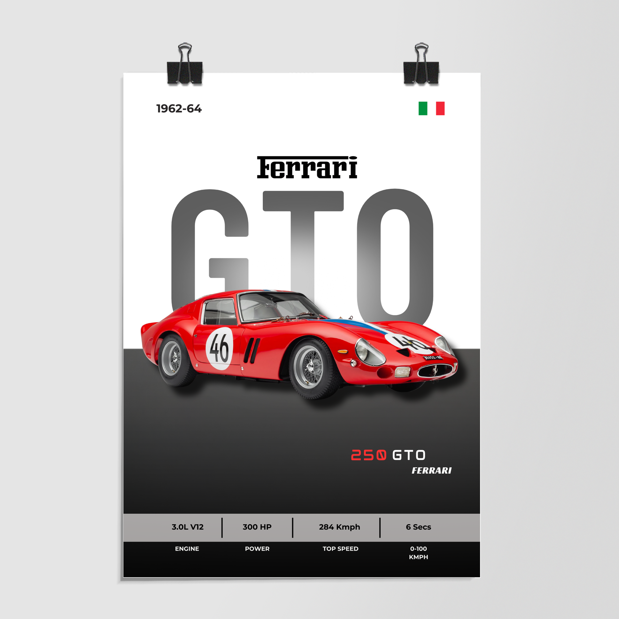 Ferrari Gto Vintage Red 1962 by Decalz