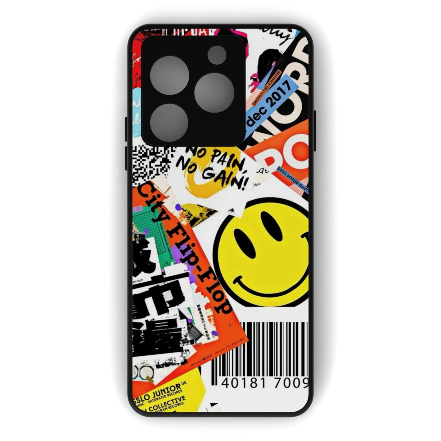 Flip Flop printed metal phone case - flat back view