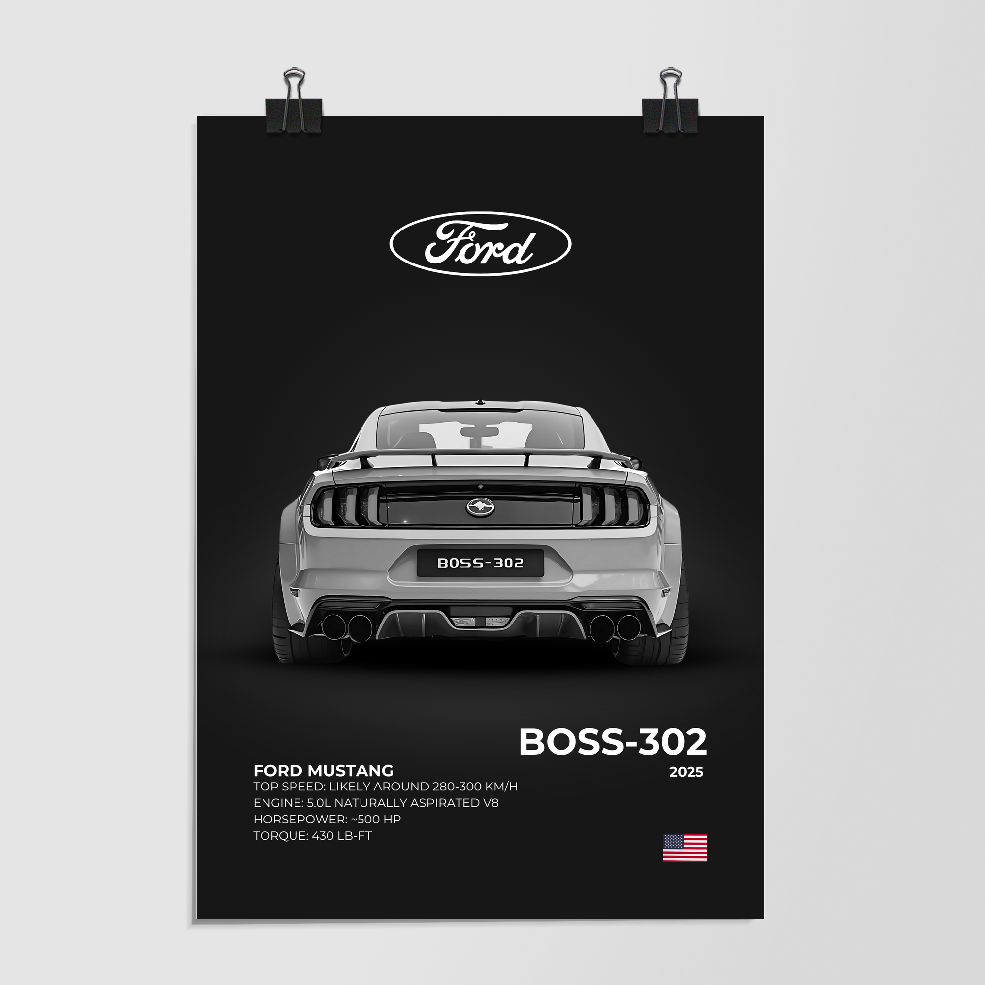 Ford Mustang Boss 302 2025 Black by Decalz