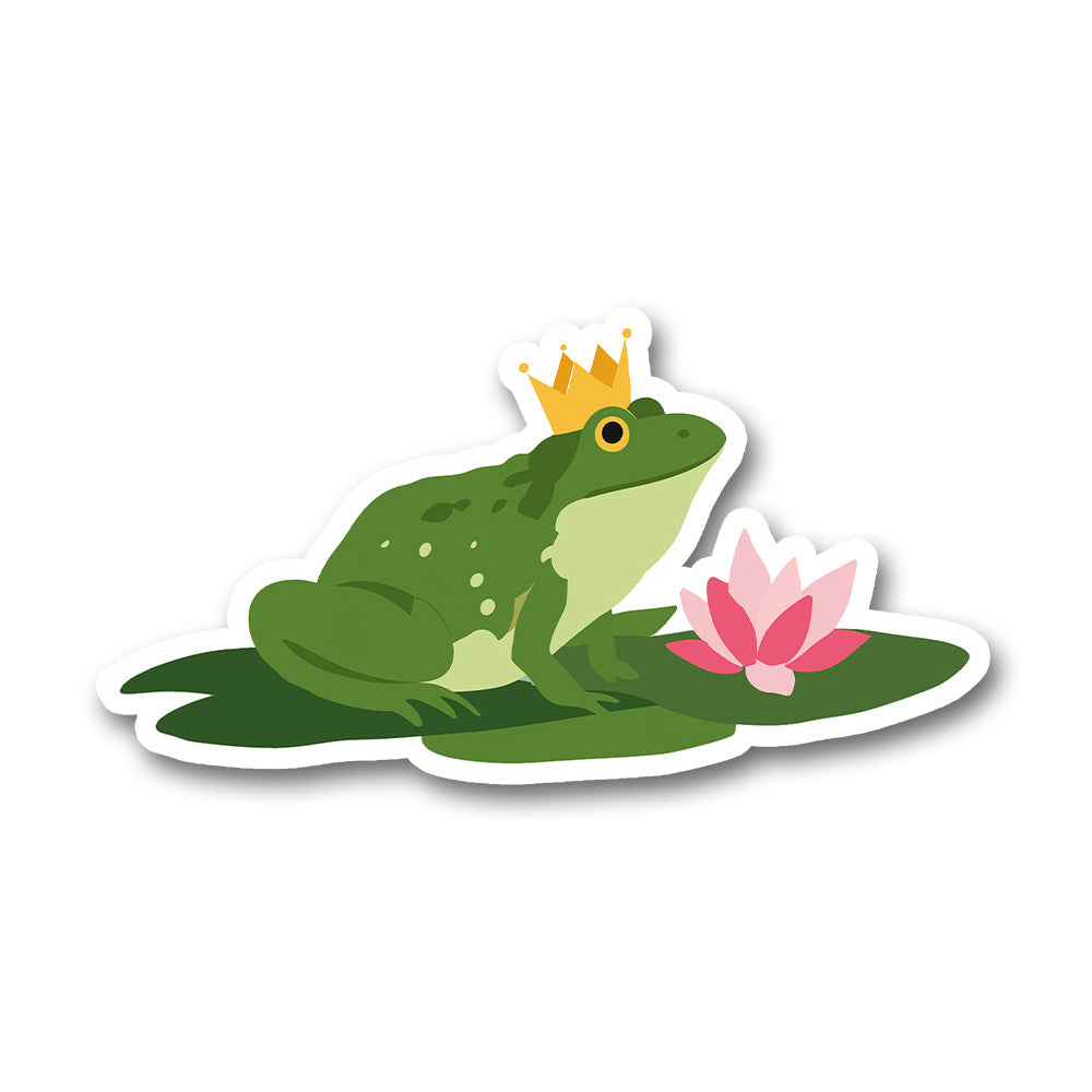 Frog King Crown Lily Pad Cute Sticker