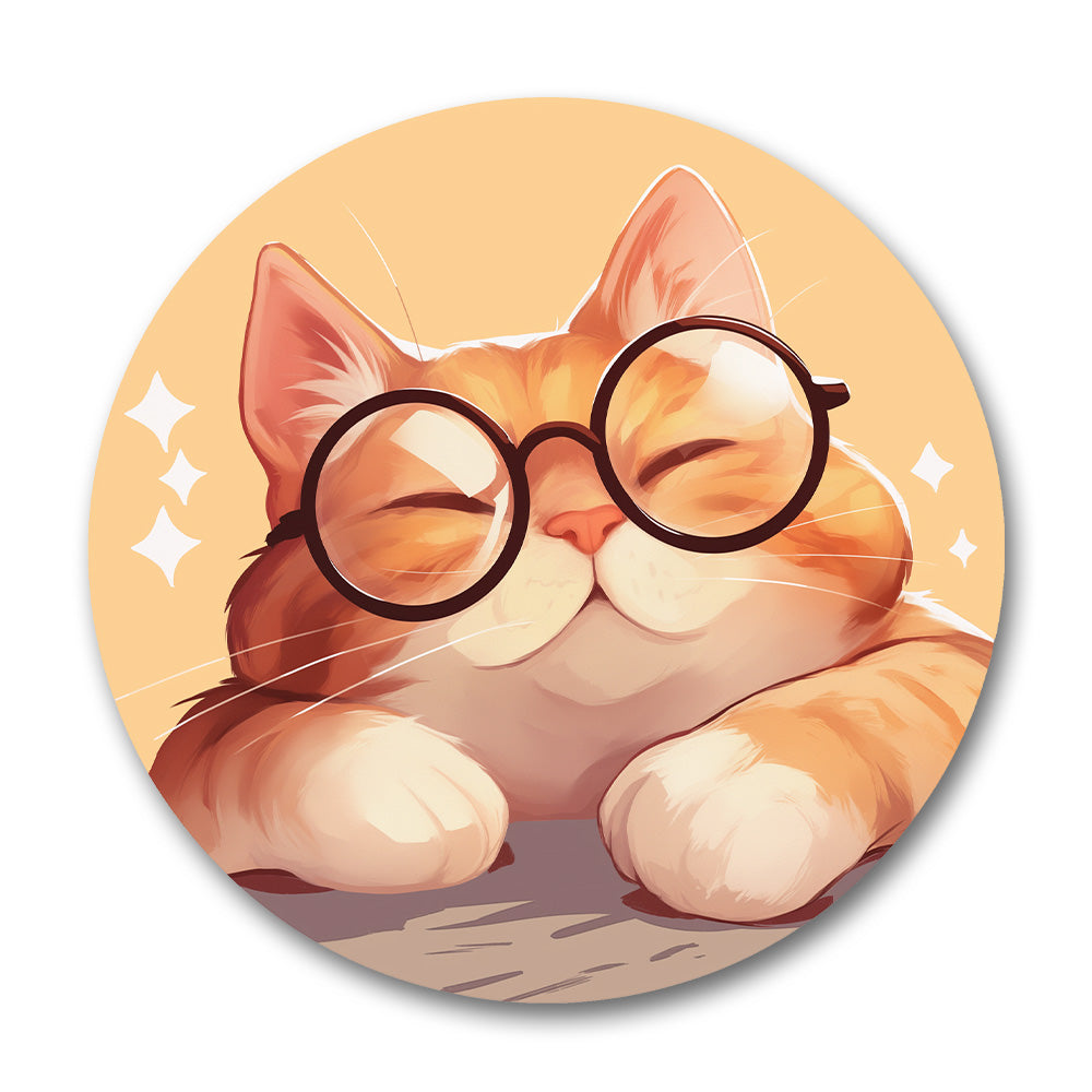 Funny Cat With Glasses Sticker