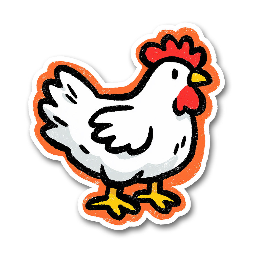 Funny Chicken Handdrawn Sticker