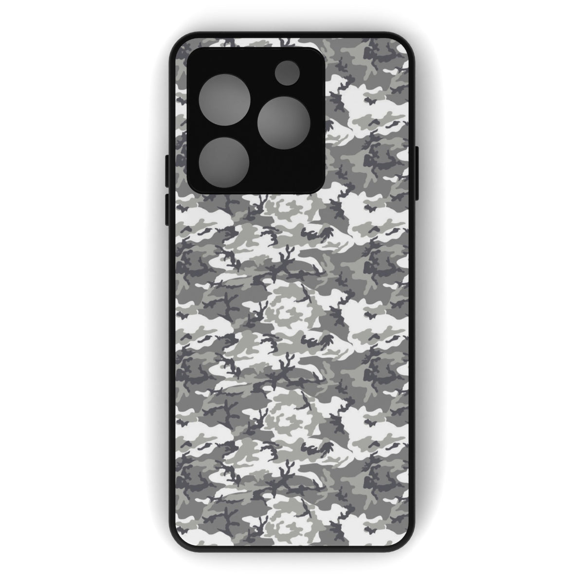 Ghost Camo printed metal phone case - flat back view