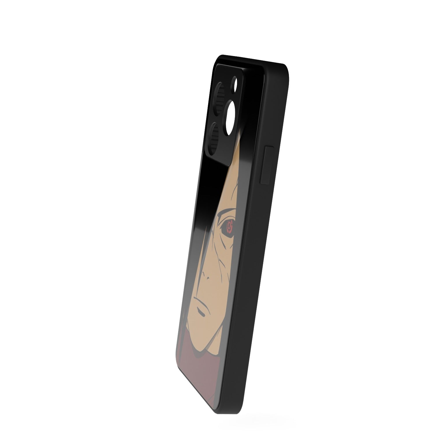 Ghost of Uchiha printed metal phone case - side view