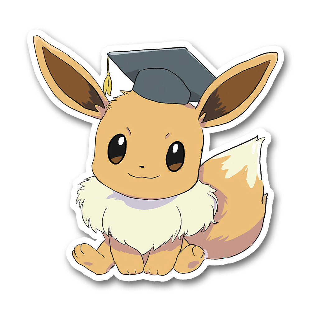 Graduation Eevee Pokemon Cute Sticker